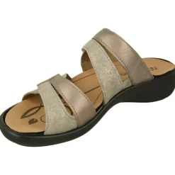 WESTLAND BY JOSEF SEIBEL antes ROMIKA Sandalias|Zueco De Wesland Con Doble Tira Ajustable De Velcro Piso De Caucho Yplanta Extraible En Piel Combinada