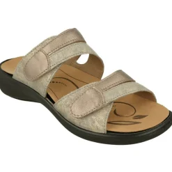 WESTLAND BY JOSEF SEIBEL antes ROMIKA Sandalias|Zueco De Wesland Con Doble Tira Ajustable De Velcro Piso De Caucho Yplanta Extraible En Piel Combinada
