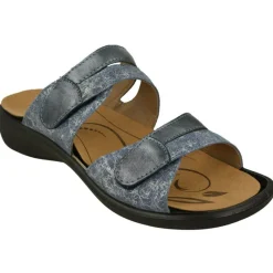 WESTLAND BY JOSEF SEIBEL antes ROMIKA Sandalias|Zueco De Wesland Con Doble Tira Ajustable De Velcro Piso De Caucho Yplanta Extraible En Piel Combinada